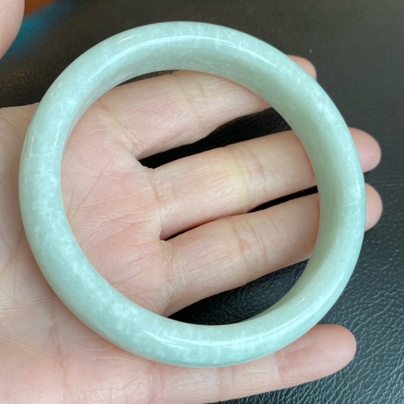 NEW White Jade Bangle Bracelet 60mm Width 15mm - JH8 - Picture 8 of 11